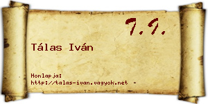 Tálas Iván névjegykártya