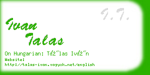 ivan talas business card